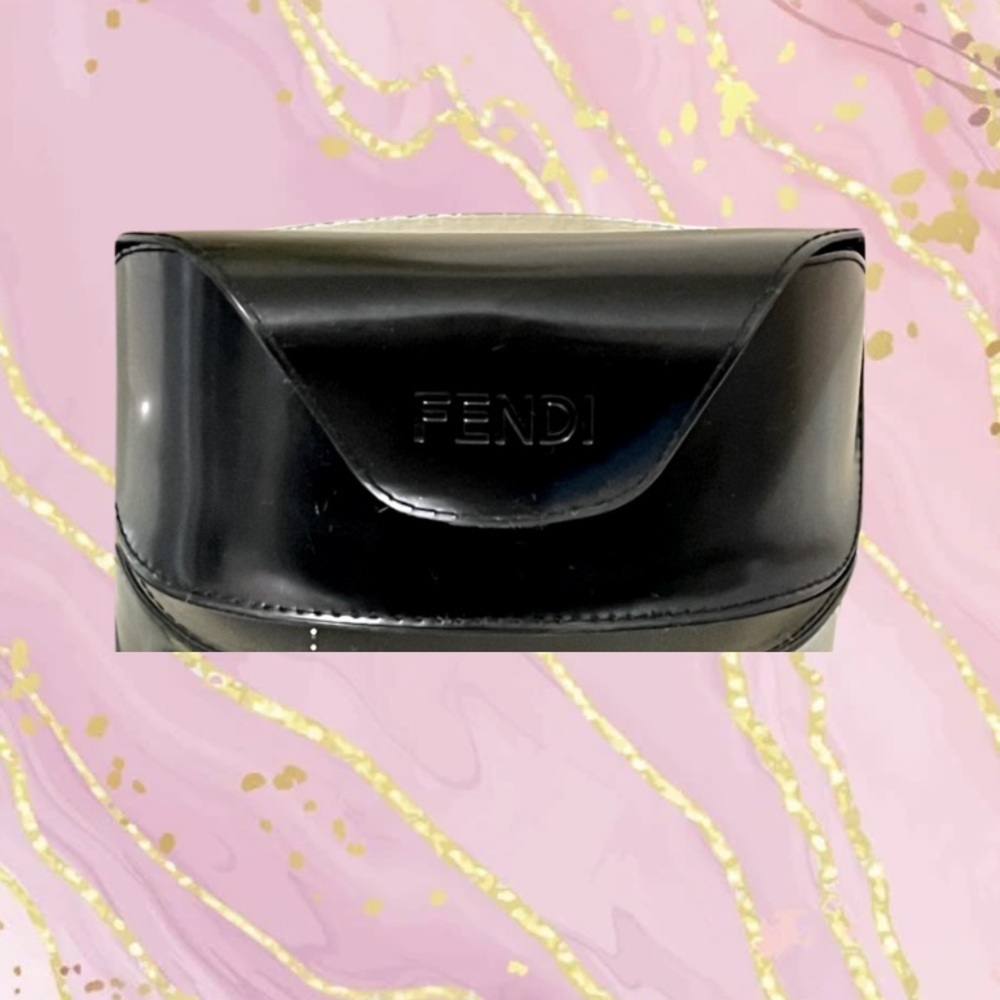 Fendi Sunglasses Case, Black, Has Velvet Fendi design inside.